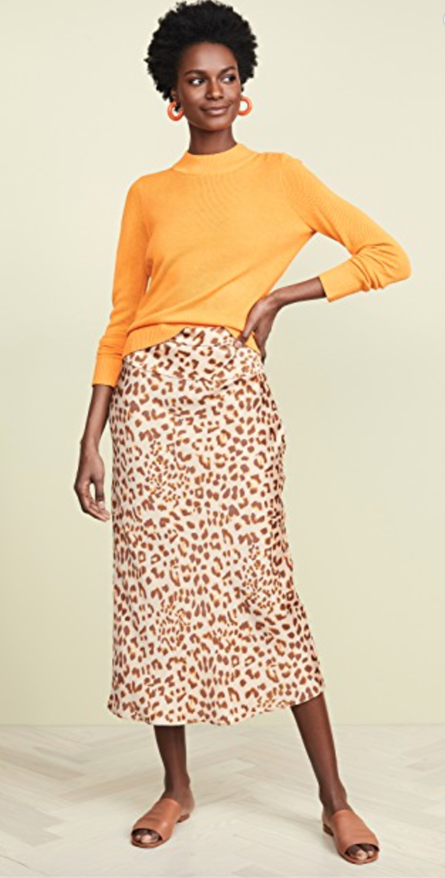 Free People Leopard Slip Skirt $98