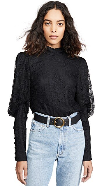 WAYF Mabel Mock Neck Top $89
